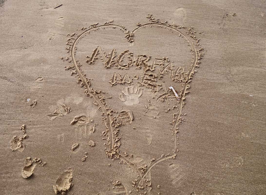 Found sand drawing on North Norfolk beach