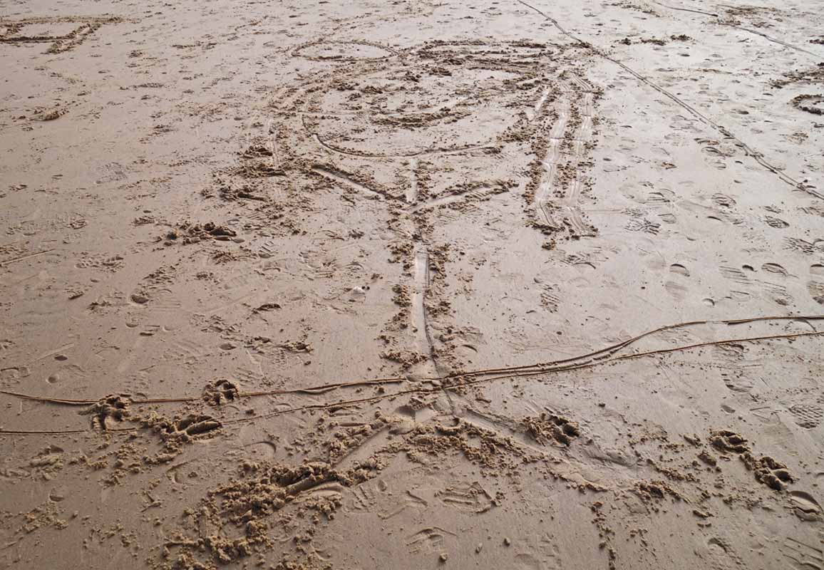Found sand drawing on North Norfolk beach